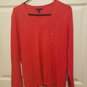 NWOT Tommy Hilfiger red v-neck top